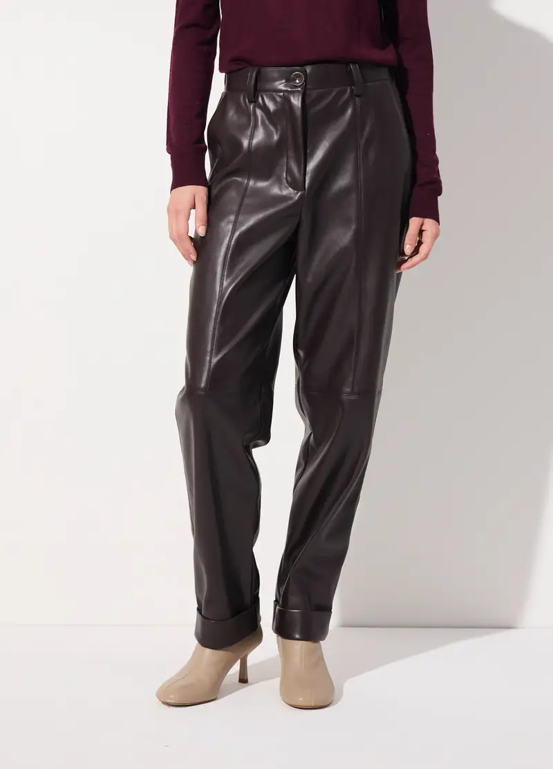 Pantalone Balloon In Ecopelle Donna, Unisex, Marrone testa di moro miniatura 2