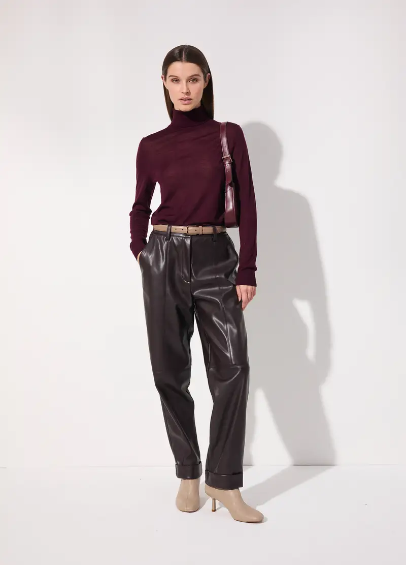 Pantalone Balloon In Ecopelle Donna, Unisex, Marrone testa di moro