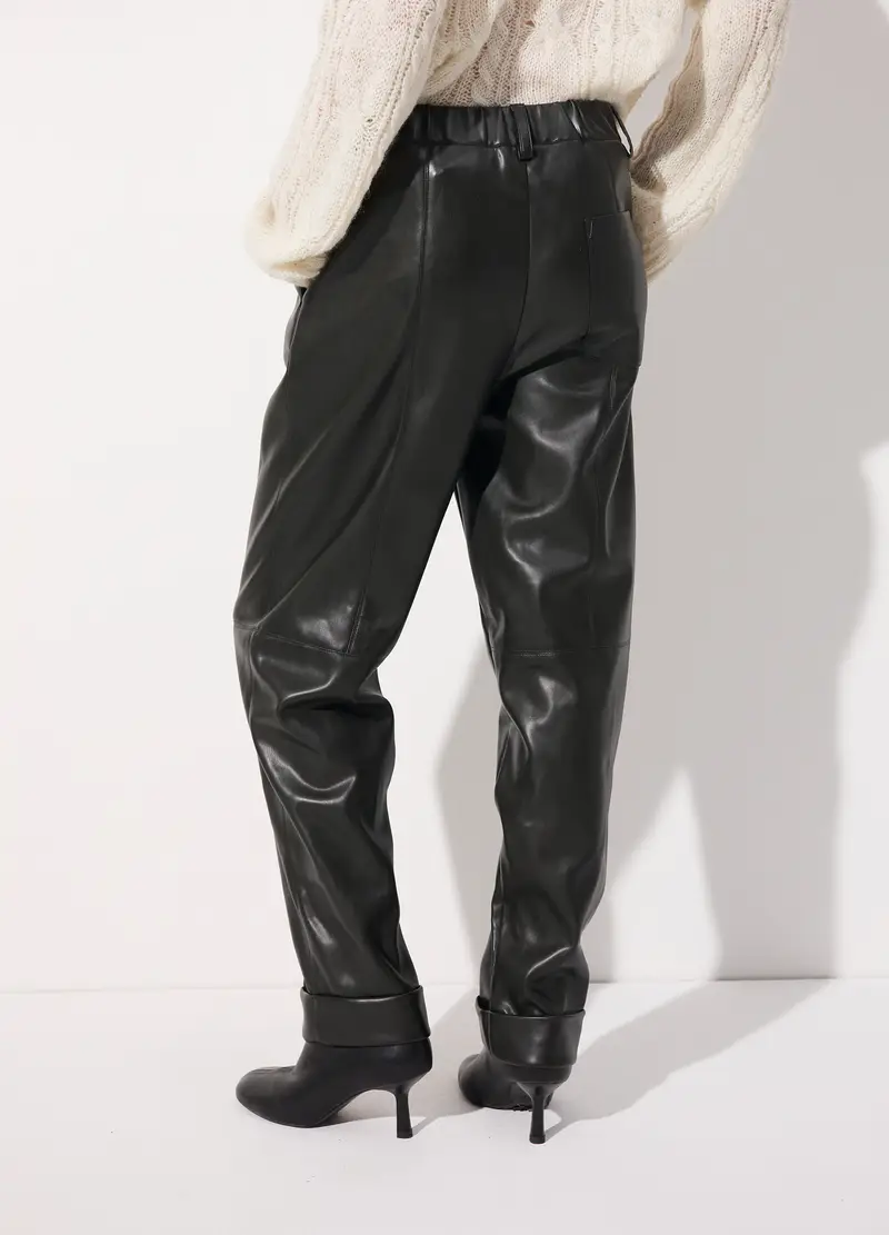 Pantalone Balloon In Ecopelle Donna, Unisex, Nero miniatura 3