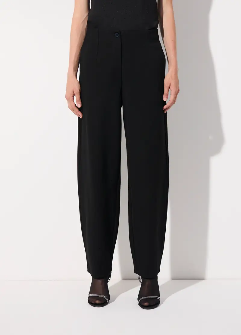 Pantalone Balloon In Punto Milano Donna, Unisex, Nero miniatura 2