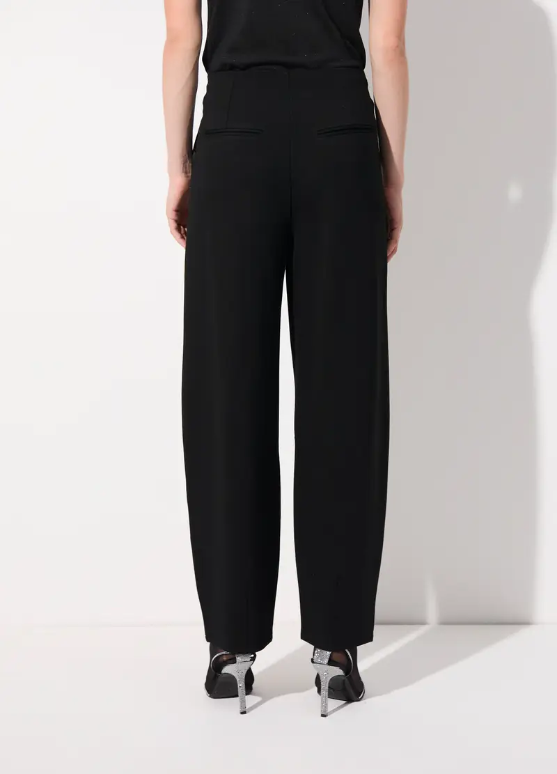 Pantalone Balloon In Punto Milano Donna, Unisex, Nero miniatura 3