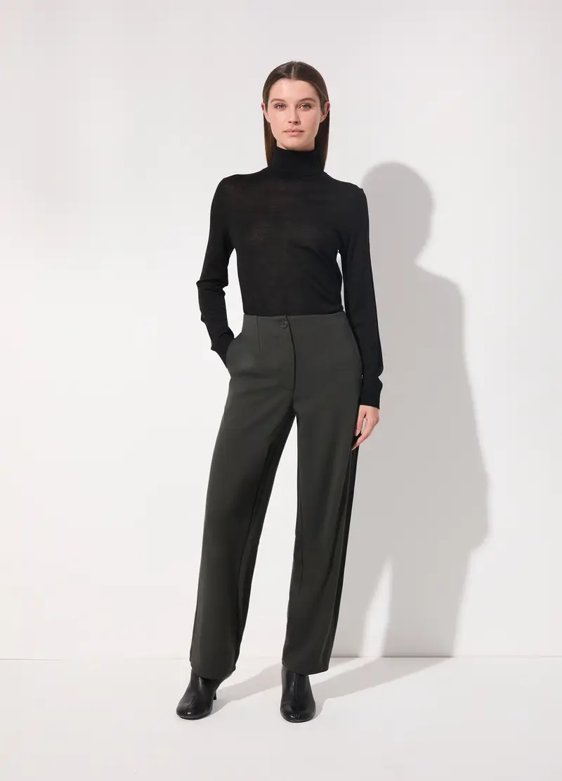 Pantalone Balloon In Punto Milano Donna, Unisex, Verde muschio