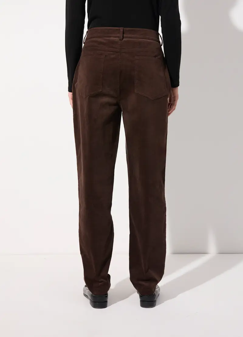 Pantalone Balloon In Velluto Corduroy Stretch Donna, Unisex, Marrone cioccolato miniatura 3