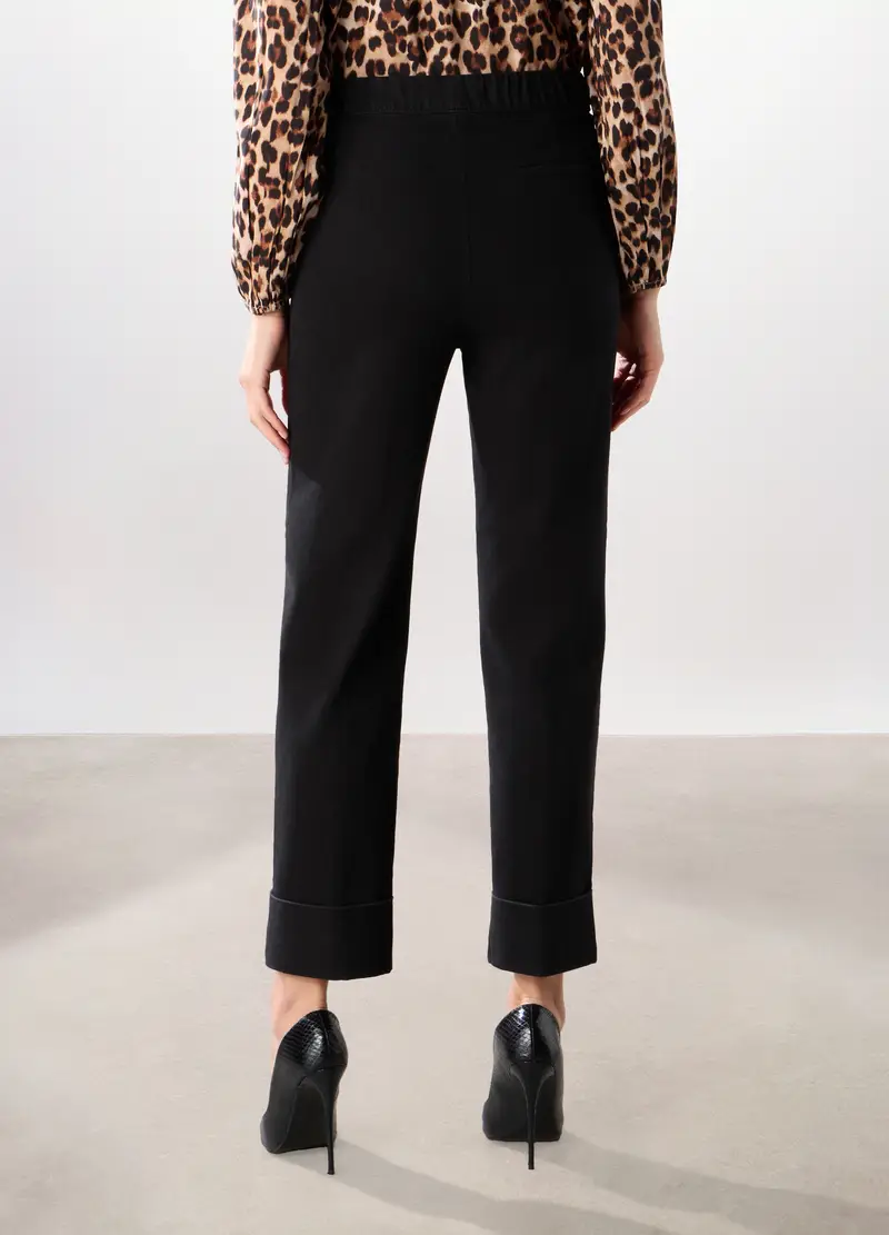 Pantalone Chino In Denim Stretch Donna, Nero miniatura 2