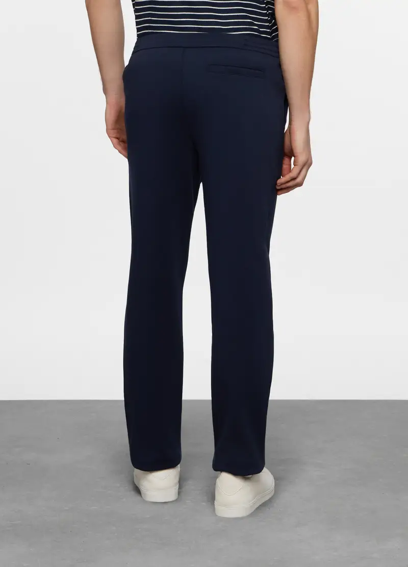 Pantalone Chino In Misto Cotone Uomo, Unisex, Blu scuro miniatura 2