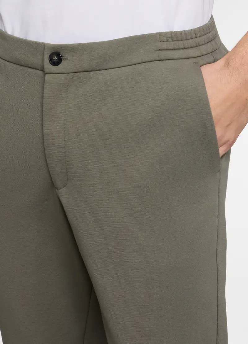 Pantalone Chino In Misto Cotone Uomo, Unisex, Verde antracite miniatura 3