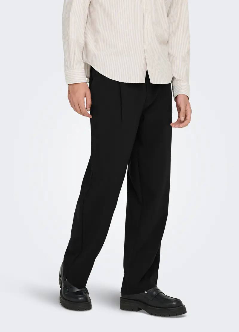 Pantalone Con Coulisse E Pince Uomo, Unisex, Nero