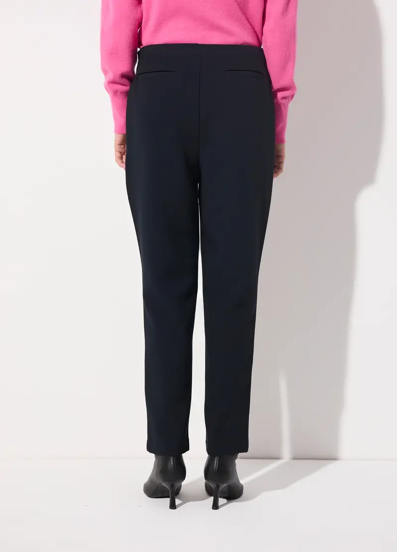 Pantalone Crêpe A Sigaretta Donna, Unisex, Blu navy miniatura 3