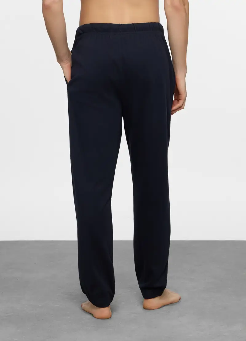 Pantalone Del Pigiama In Cotone Uomo, Blu scuro miniatura 2