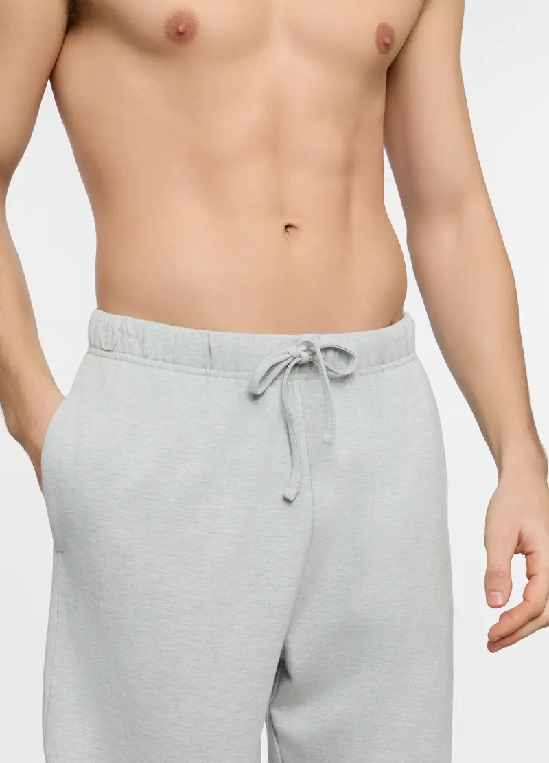 Pantalone Del Pigiama In Cotone Uomo, Grigio chiaro melange miniatura 3