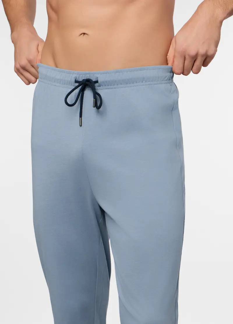 Pantalone Del Pigiama In Jersey Uomo, Azzurro celeste miniatura 3