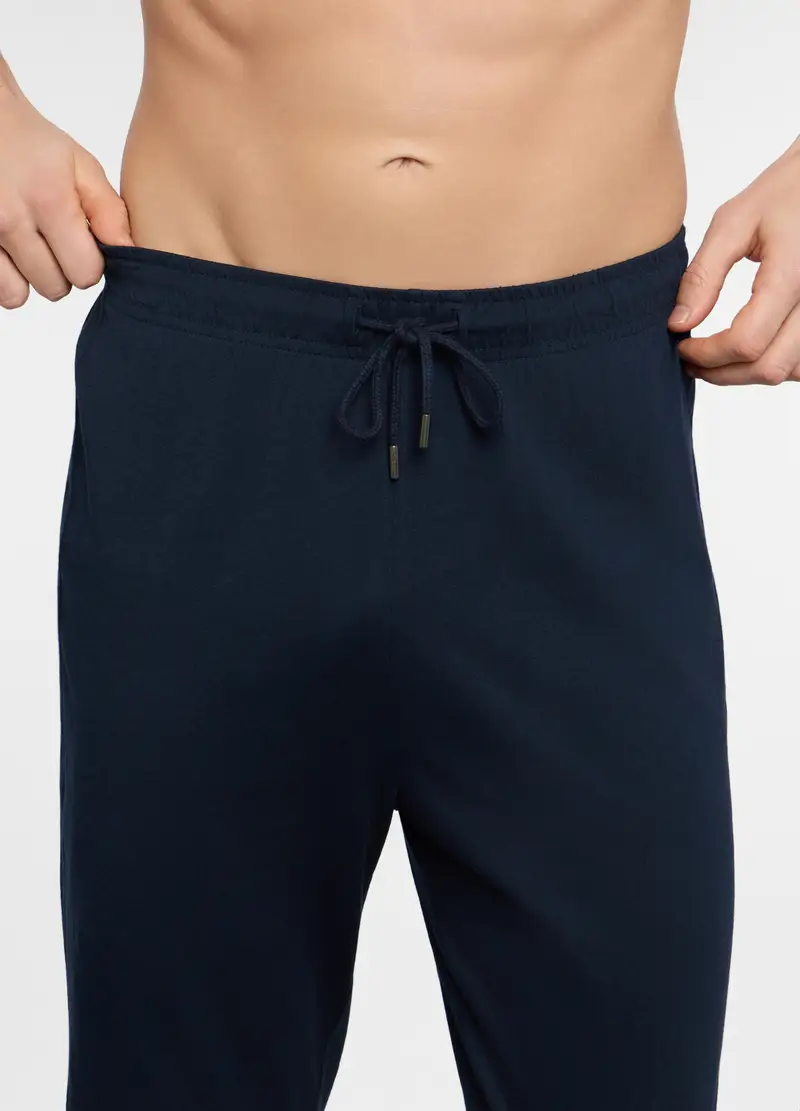 Pantalone Del Pigiama In Jersey Uomo, Blu scuro miniatura 3