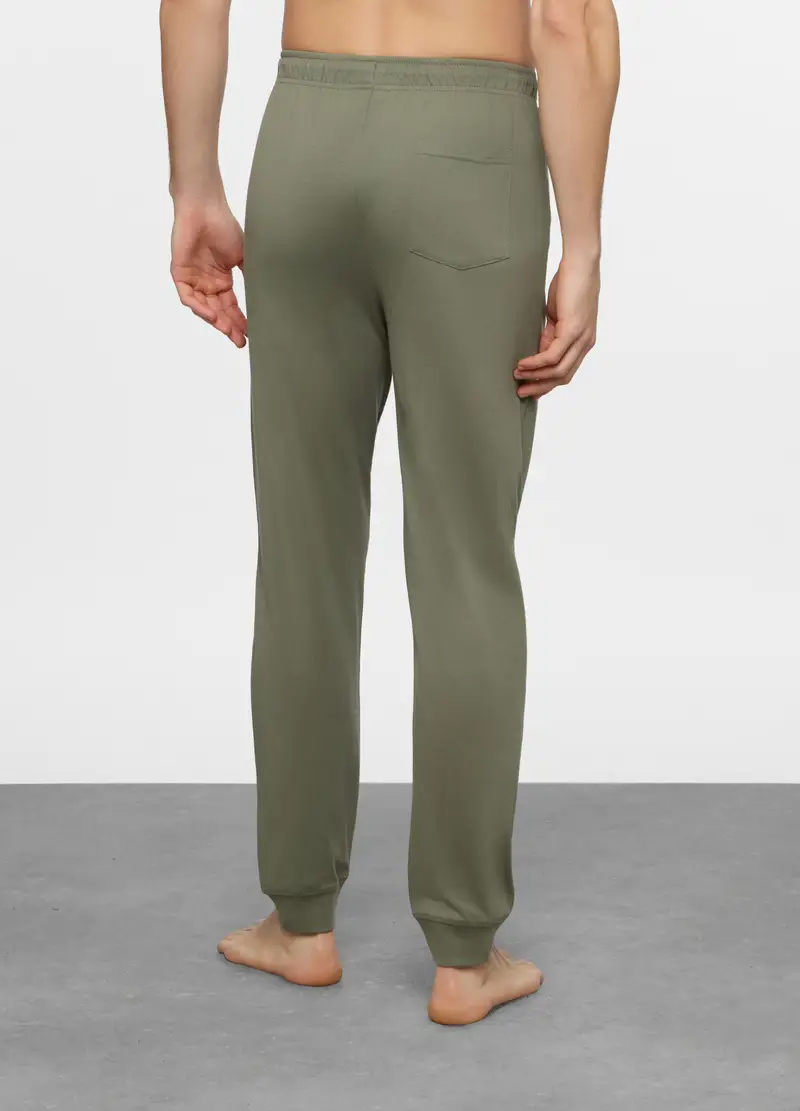 Pantalone Del Pigiama In Jersey Uomo, Verde militare miniatura 2