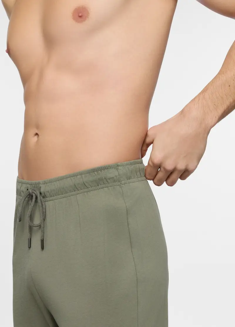 Pantalone Del Pigiama In Jersey Uomo, Verde militare miniatura 3