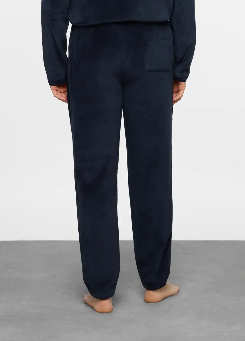 Pantalone Del Pigiama In Pile Uomo, Blu scuro miniatura 2