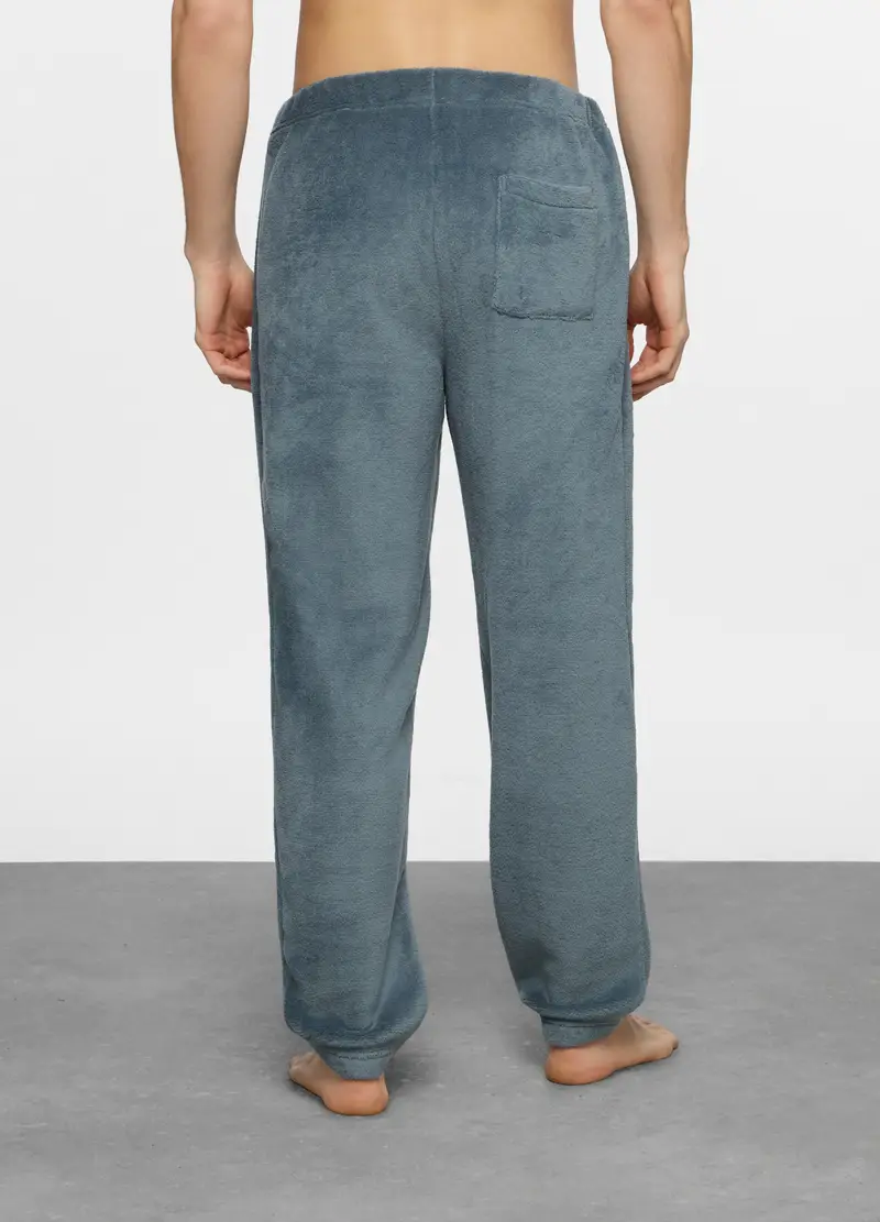 Pantalone Del Pigiama In Pile Uomo, Grigio cemento miniatura 2