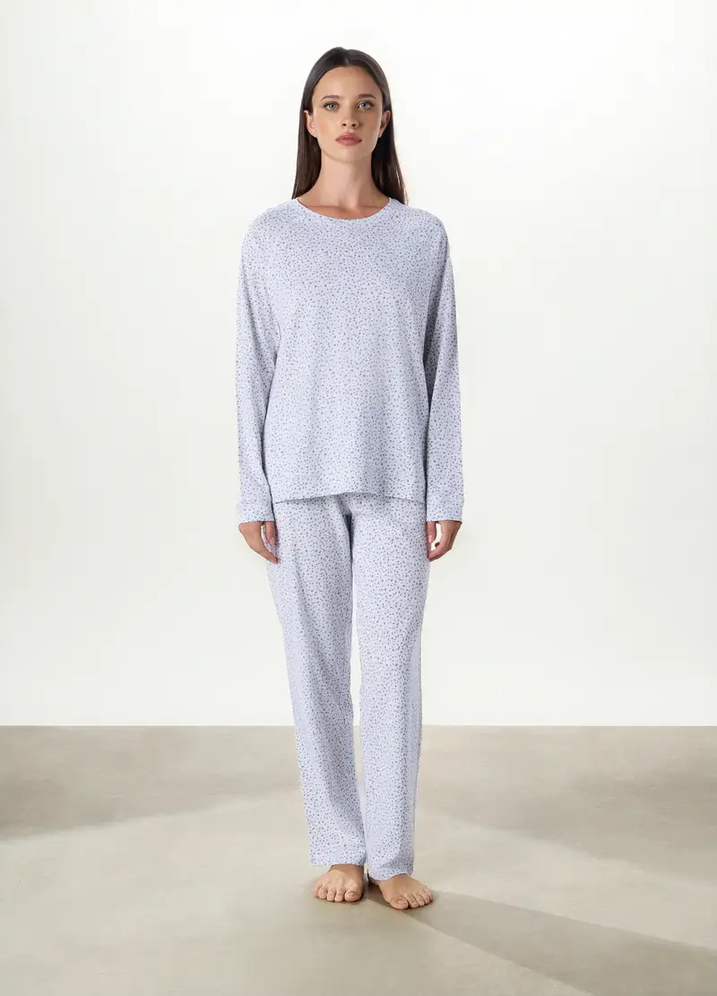 Upim, Pantalone Lungo Pigiama In Cotone Donna, Grigio melange, Taglia: S