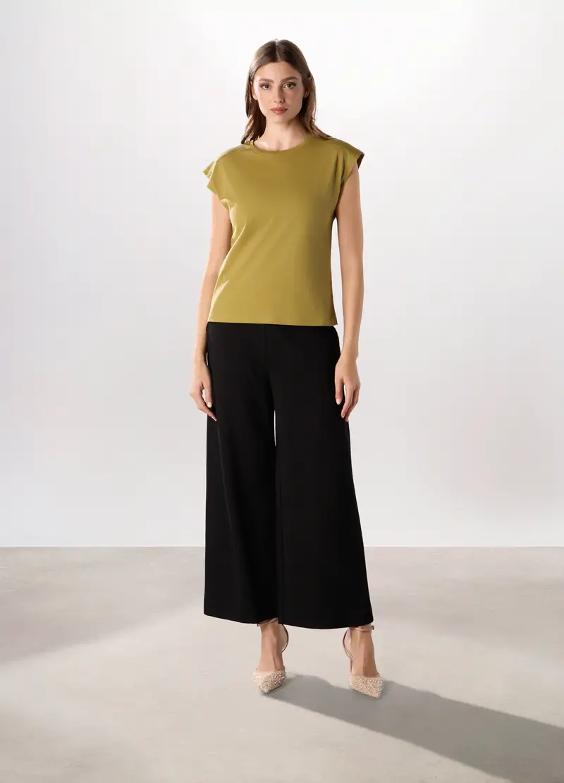 Pantalone Palazzo In Punto Milano Donna, Nero