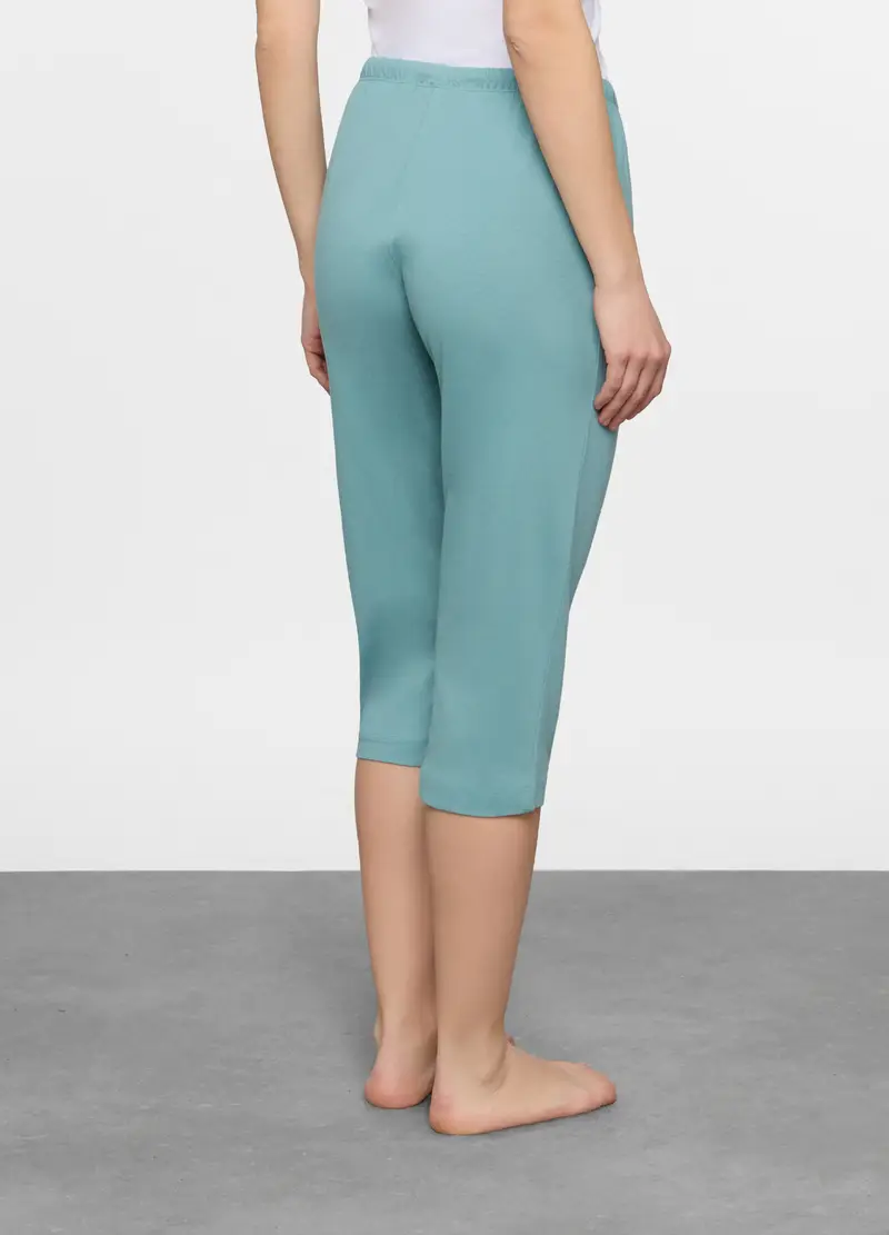 Pantalone Pigiama Capri Regular Fit Donna, Azzurro acqua miniatura 2