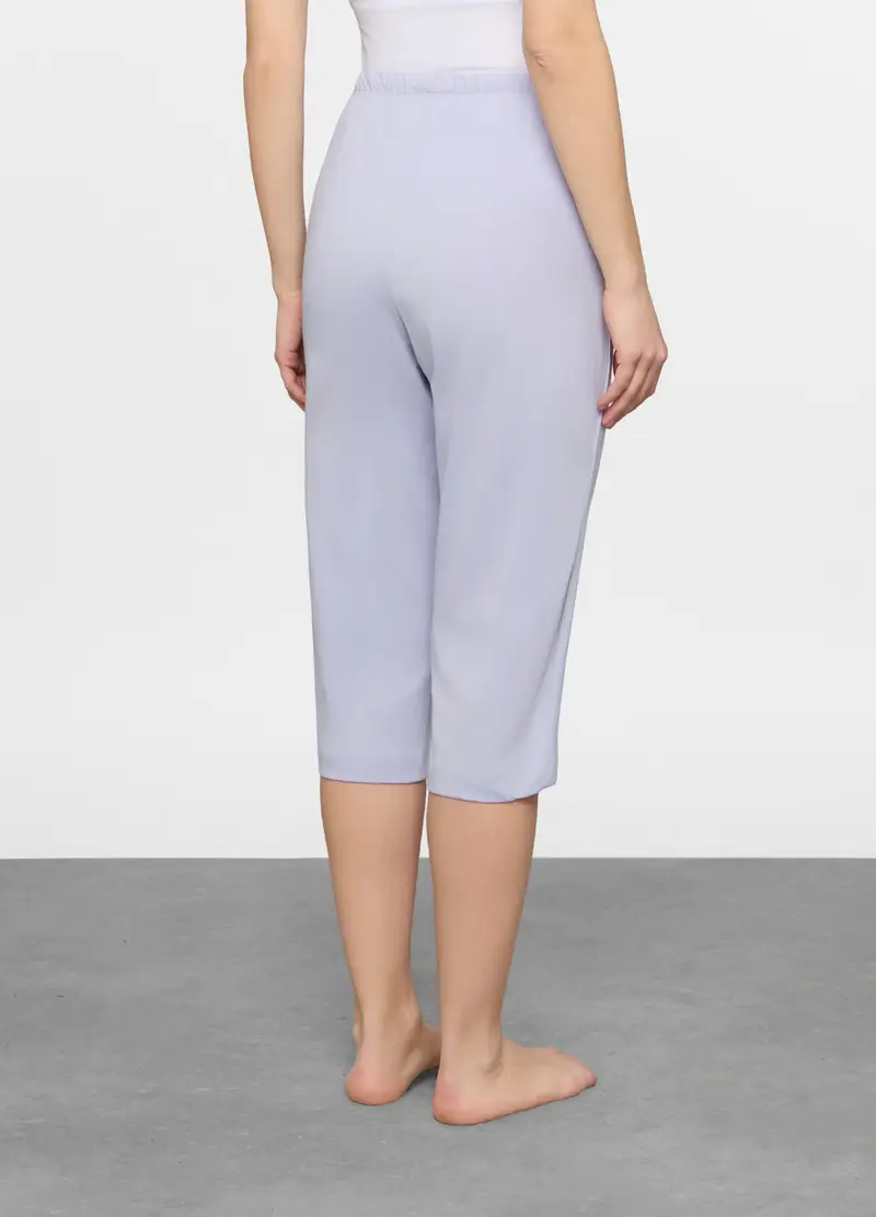 Pantalone Pigiama Capri Regular Fit Donna, Bianco gesso miniatura 2