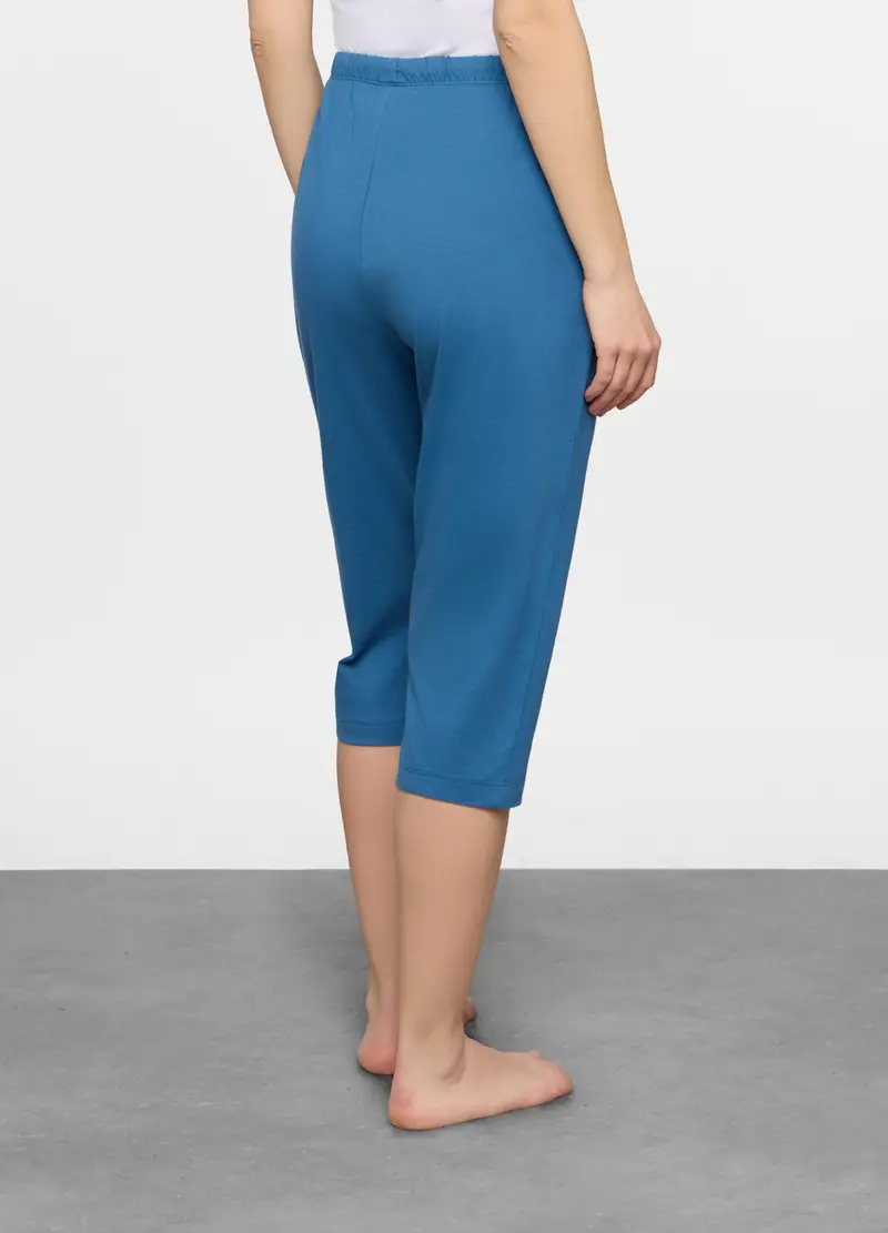 Pantalone Pigiama Capri Regular Fit Donna, Blu Bluette miniatura 2