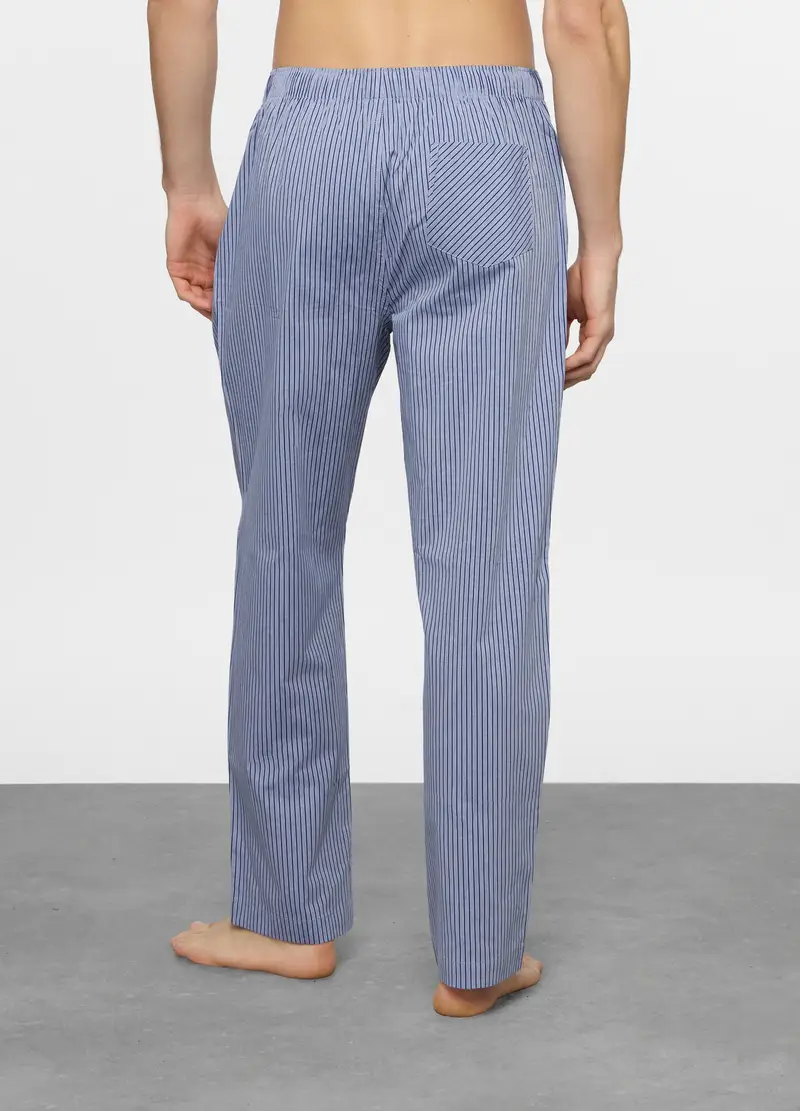 Pantalone Pigiama In Tela Di Cotone Uomo, Blu/Azzurro miniatura 2