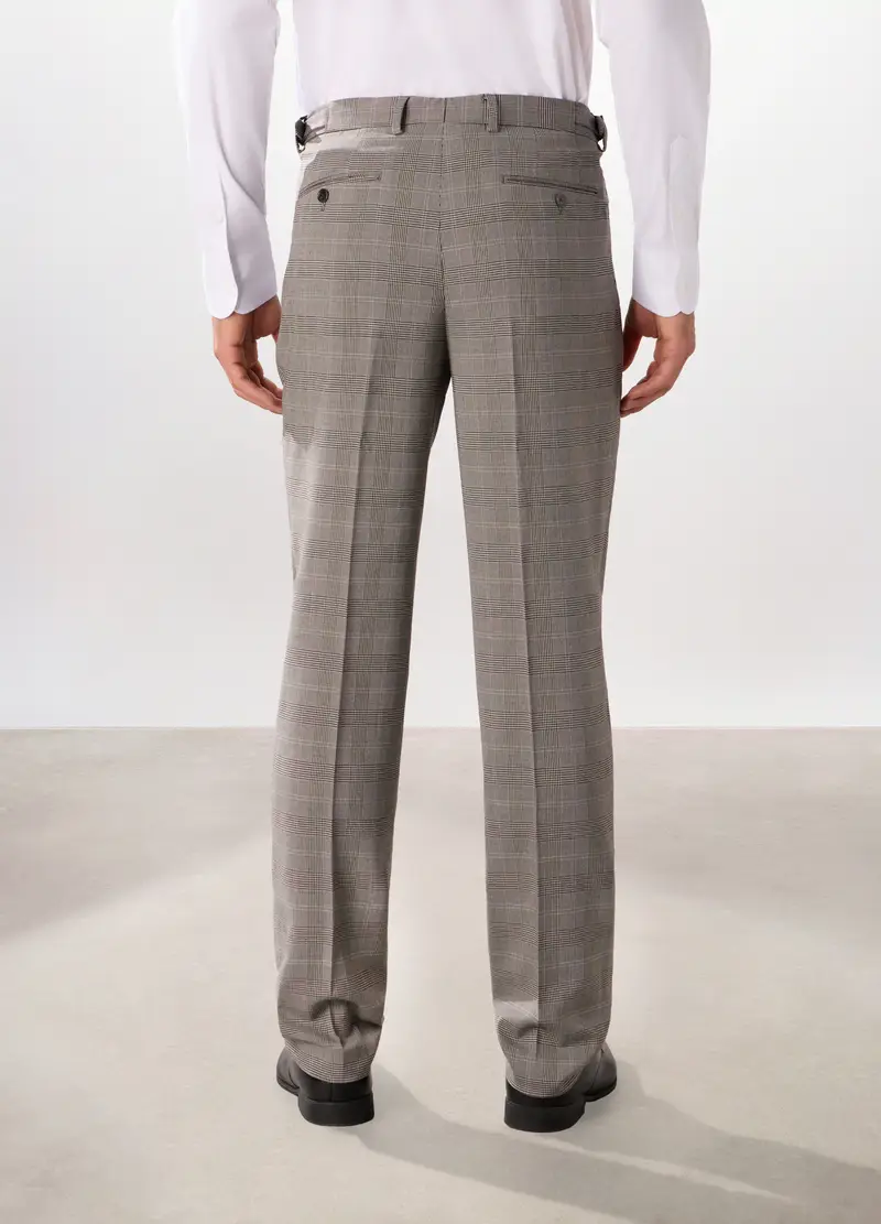 Pantalone Regular In Principe Di Galles Misto Lana Uomo, Grigio melange miniatura 2