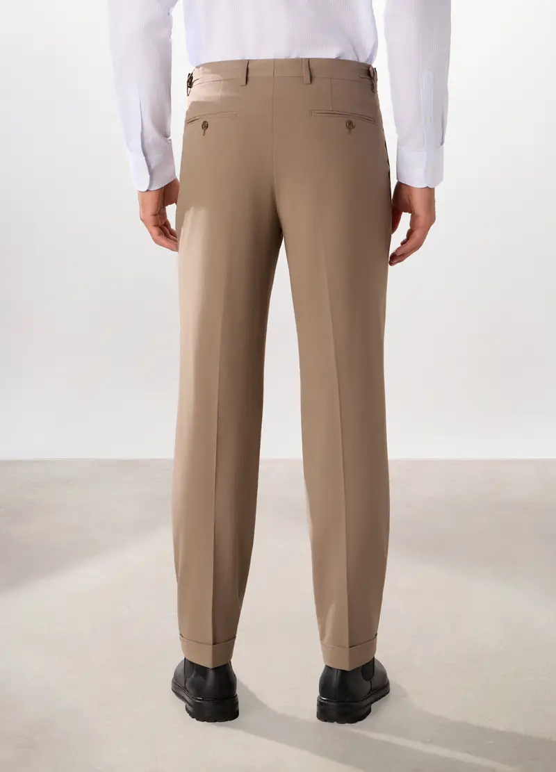 Pantalone Regular In Twill Stretch Uomo, Marrone chiaro miniatura 2