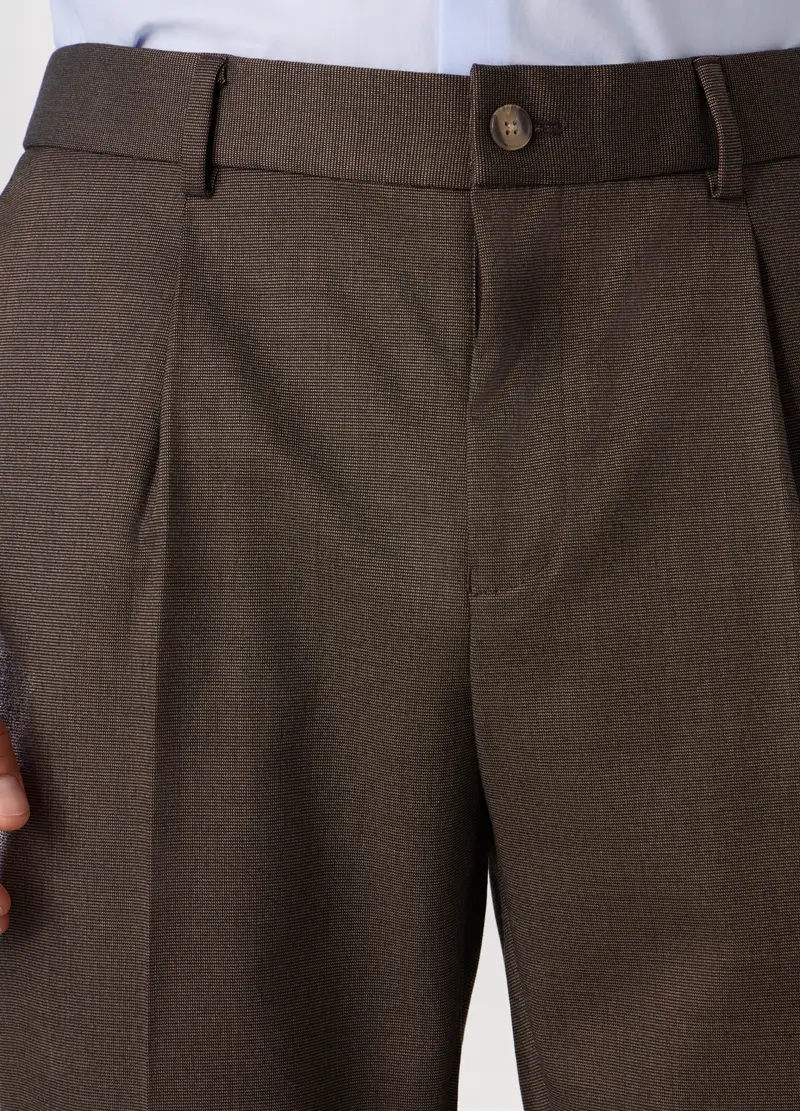 Pantalone Slim Con Elastico Uomo, Marrone beige miniatura 3