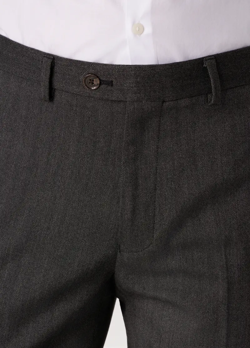 Pantalone Slim Con Micromotivo Uomo, Grigio scuro miniatura 3