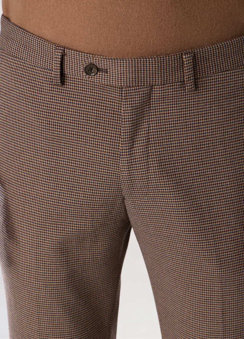 Pantalone Slim Con Micromotivo Uomo, Marrone chiaro miniatura 3