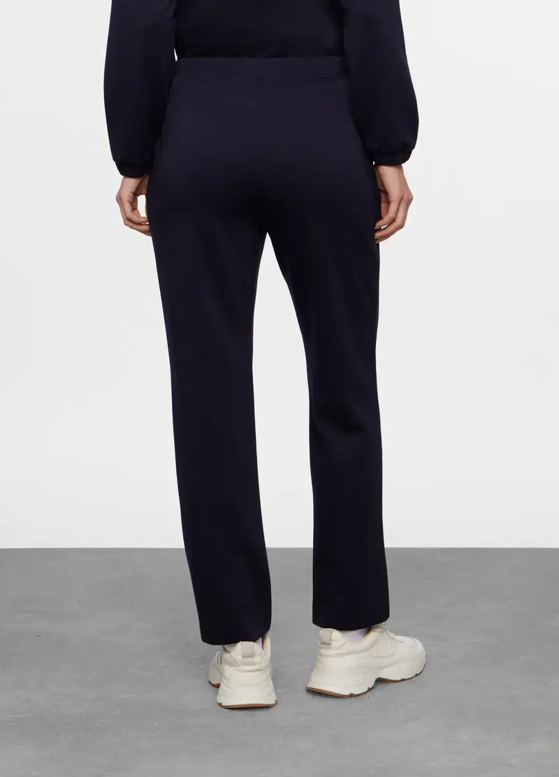Pantalone Slim Fit In Jersey Stretch Donna, Blu navy miniatura 2