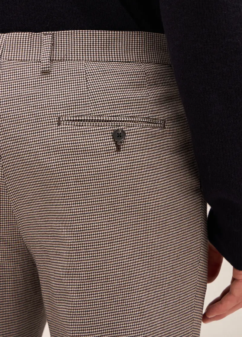 Pantalone Slim Fit In Tessuto Stretch Uomo, Bianco/Nero miniatura 3