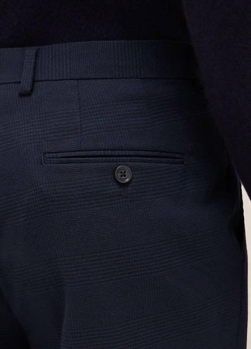 Pantalone Slim Fit In Tessuto Stretch Uomo, Blu scuro miniatura 3