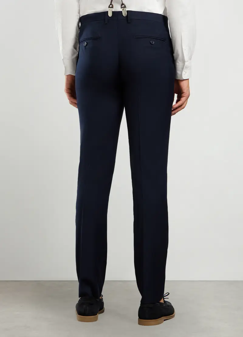 Pantalone Slim Fit In Tessuto Stretch Uomo, Blu scuro miniatura 2