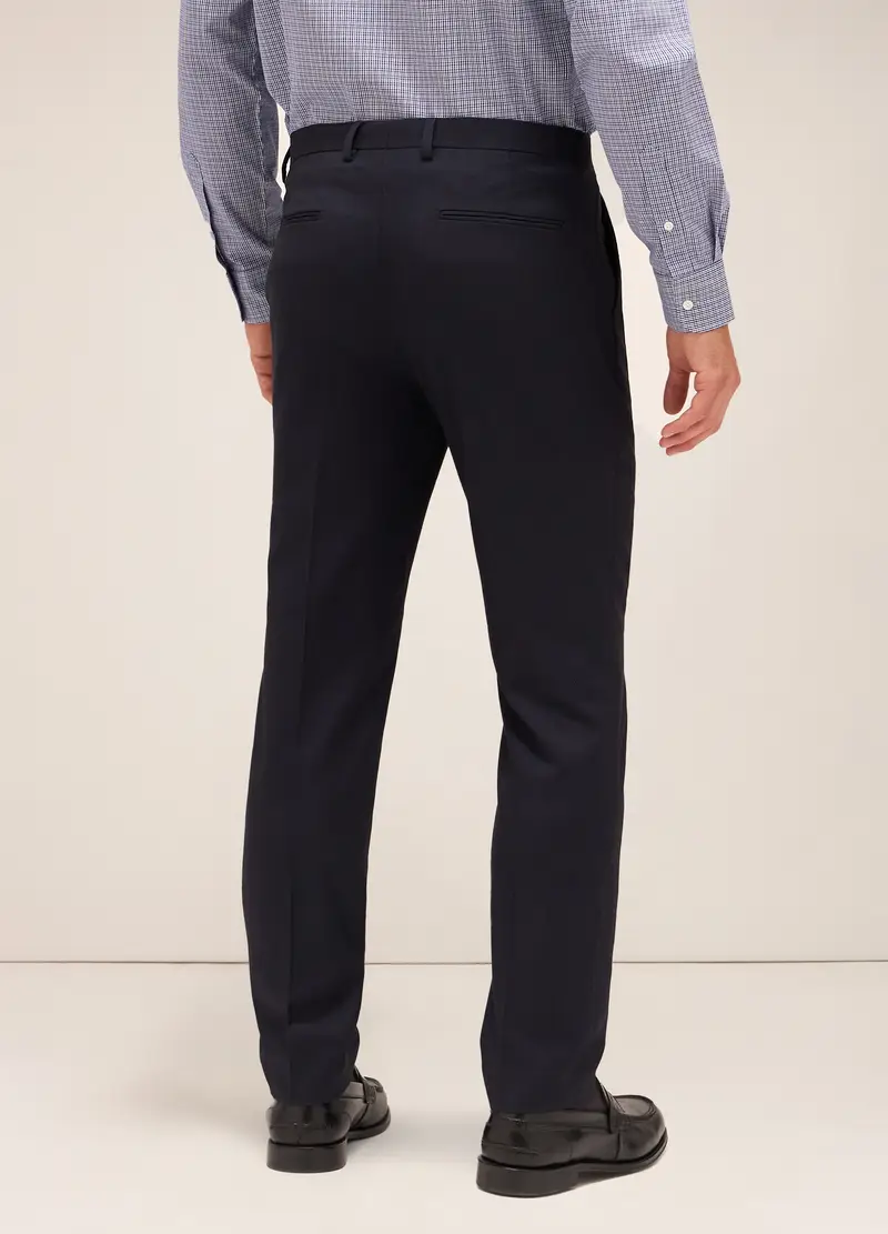 Pantalone Slim Fit In Tessuto Stretch Uomo, Blu scuro miniatura 2