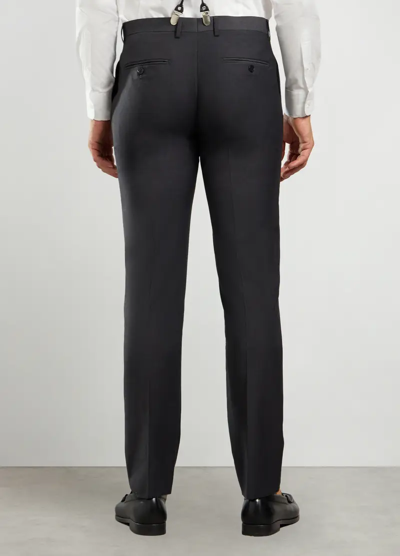 Pantalone Slim Fit In Tessuto Stretch Uomo, Grigio scuro melange miniatura 2