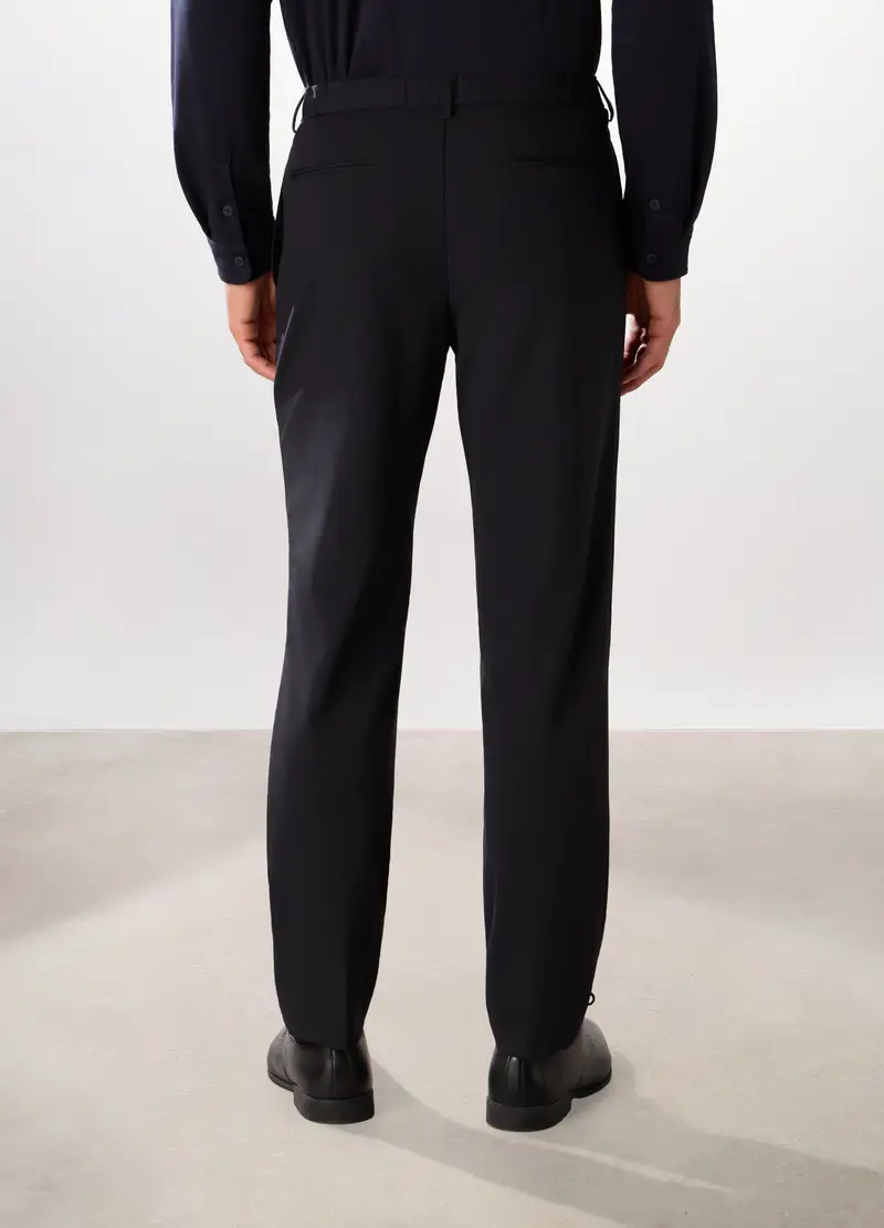 Pantalone Slim In Tessuto Stretch Uomo, Nero miniatura 3