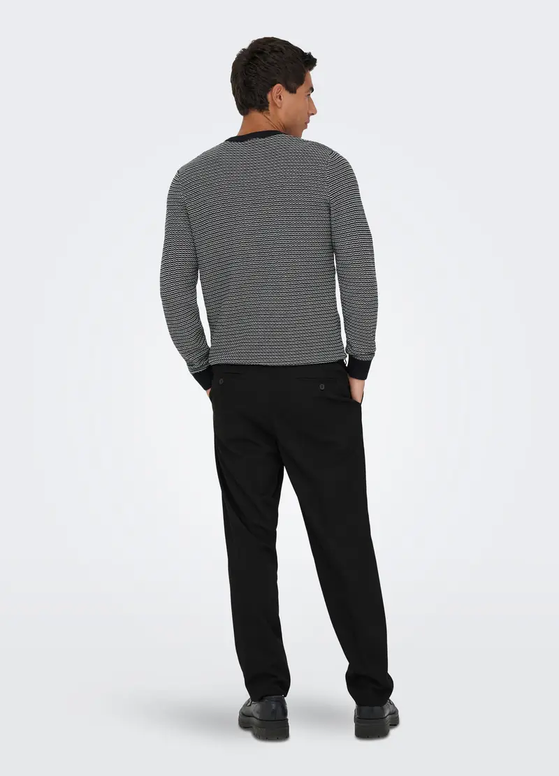 Pantalone Straight Fit Con Pince Uomo, Unisex, Nero miniatura 2