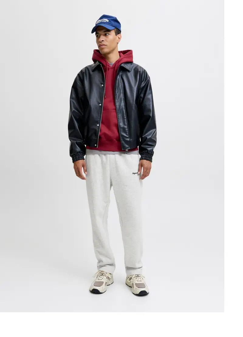 Pantalone Tuta In Cotone Uomo, Unisex, Grigio chiaro melange