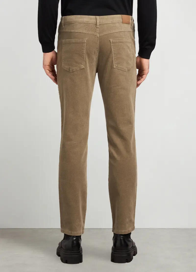 Pantaloni 5 Tasche Regular Fit In Velluto A Coste Uomo, Corda miniatura 2