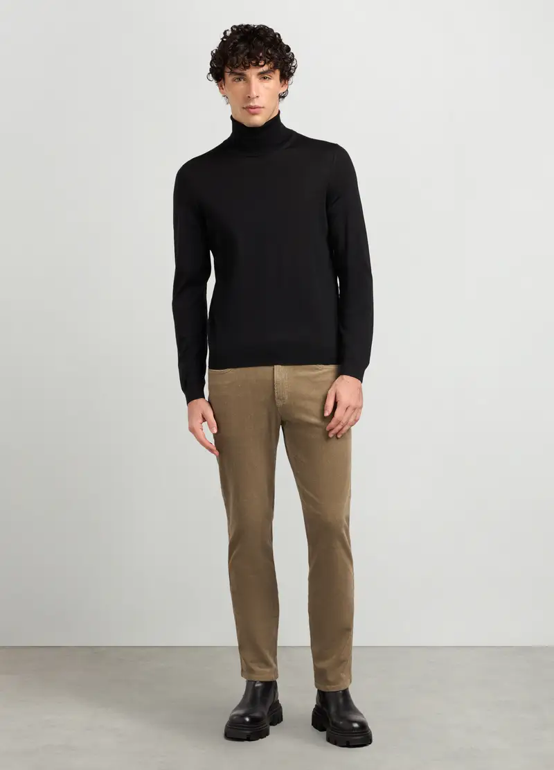 Pantaloni 5 Tasche Regular Fit In Velluto A Coste Uomo, Corda