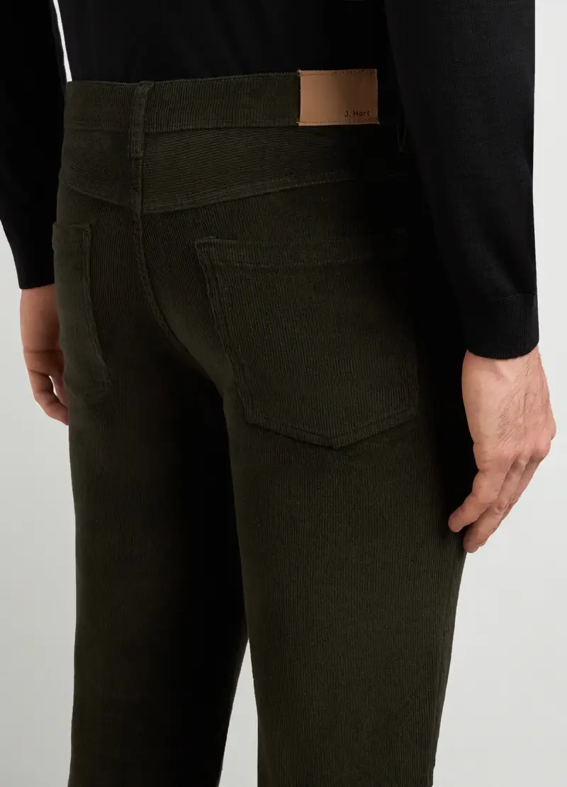 Pantaloni 5 Tasche Slim Fit In Velluto A Coste Uomo, Marrone fango miniatura 3