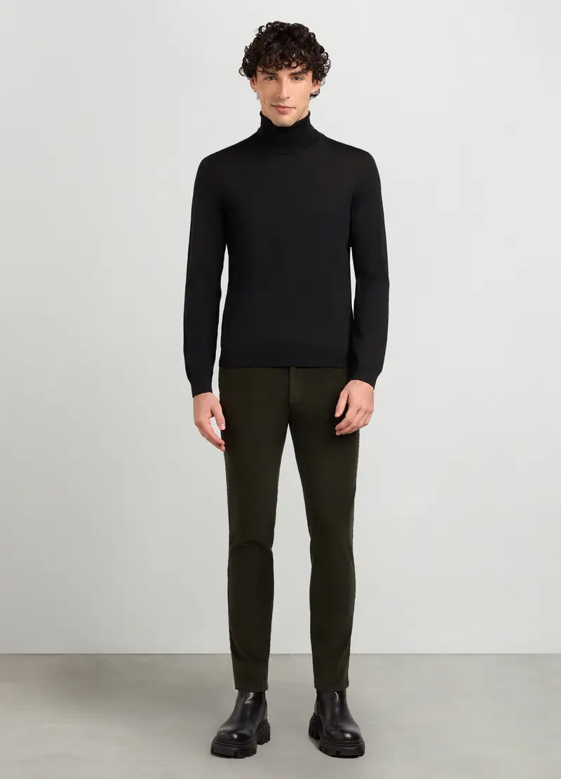 Pantaloni 5 Tasche Slim Fit In Velluto A Coste Uomo, Marrone fango