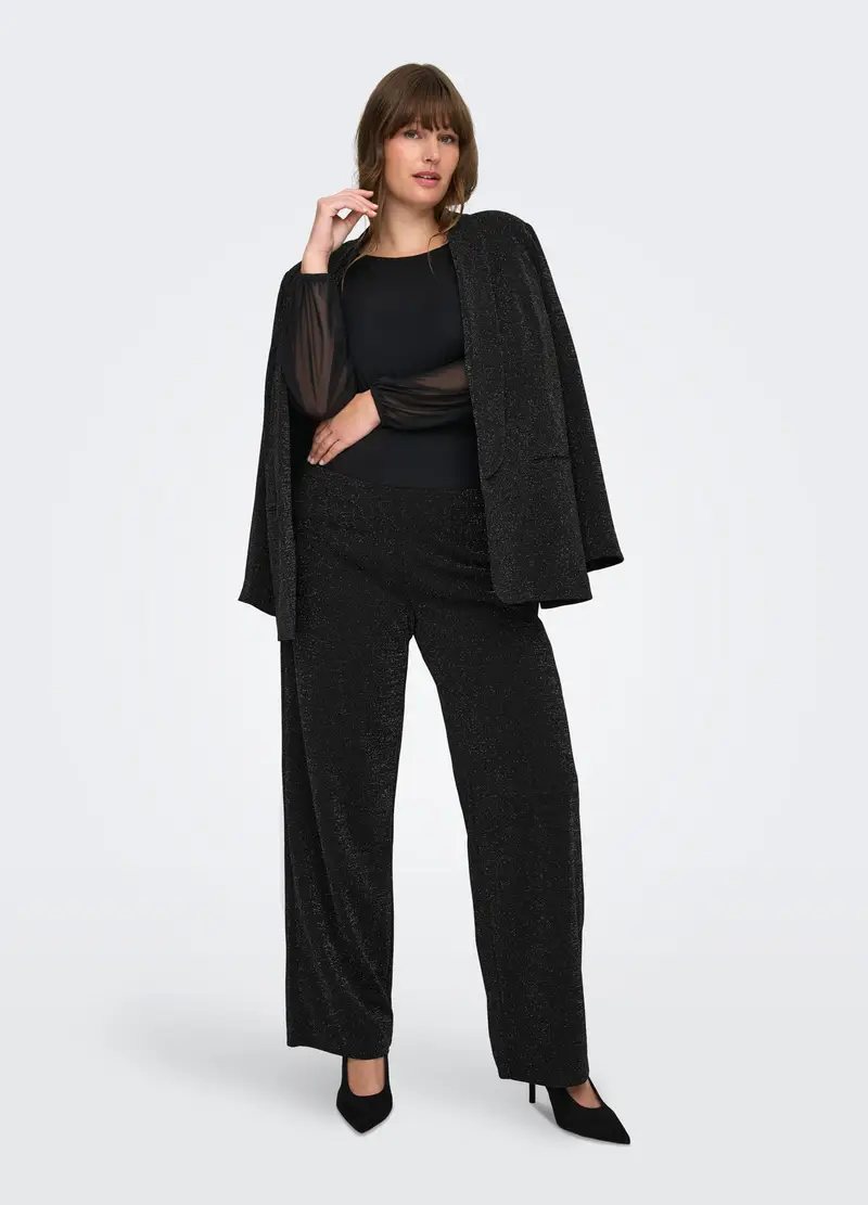 Pantaloni A Gamba Larga, Unisex, Nero miniatura 2