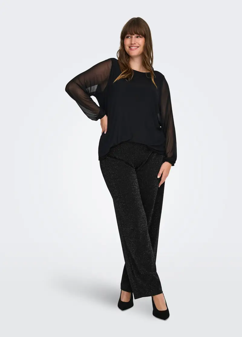 Pantaloni A Gamba Larga, Unisex, Nero miniatura 3