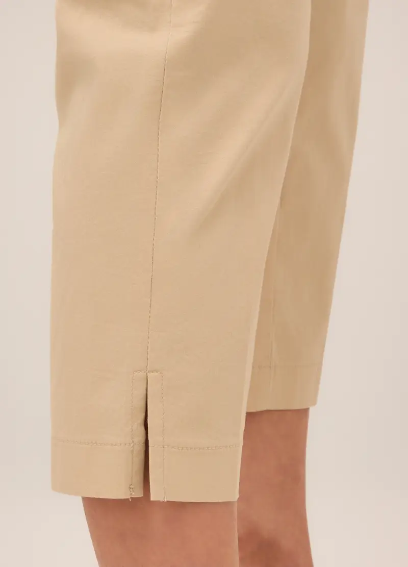 Upim, Pantaloni Capri In Twill Di Cotone Stretch Donna, Beige chiaro, Taglia: 42 miniatura 2