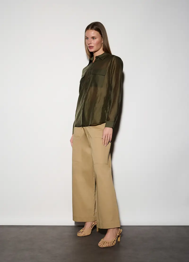 Pantaloni Cargo Straight Fit Donna, Unisex, Beige chiaro