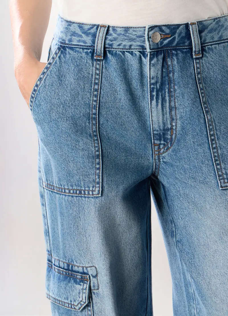 Upim Pantaloni cargo Donna Azzurro 4302858 miniatura 3