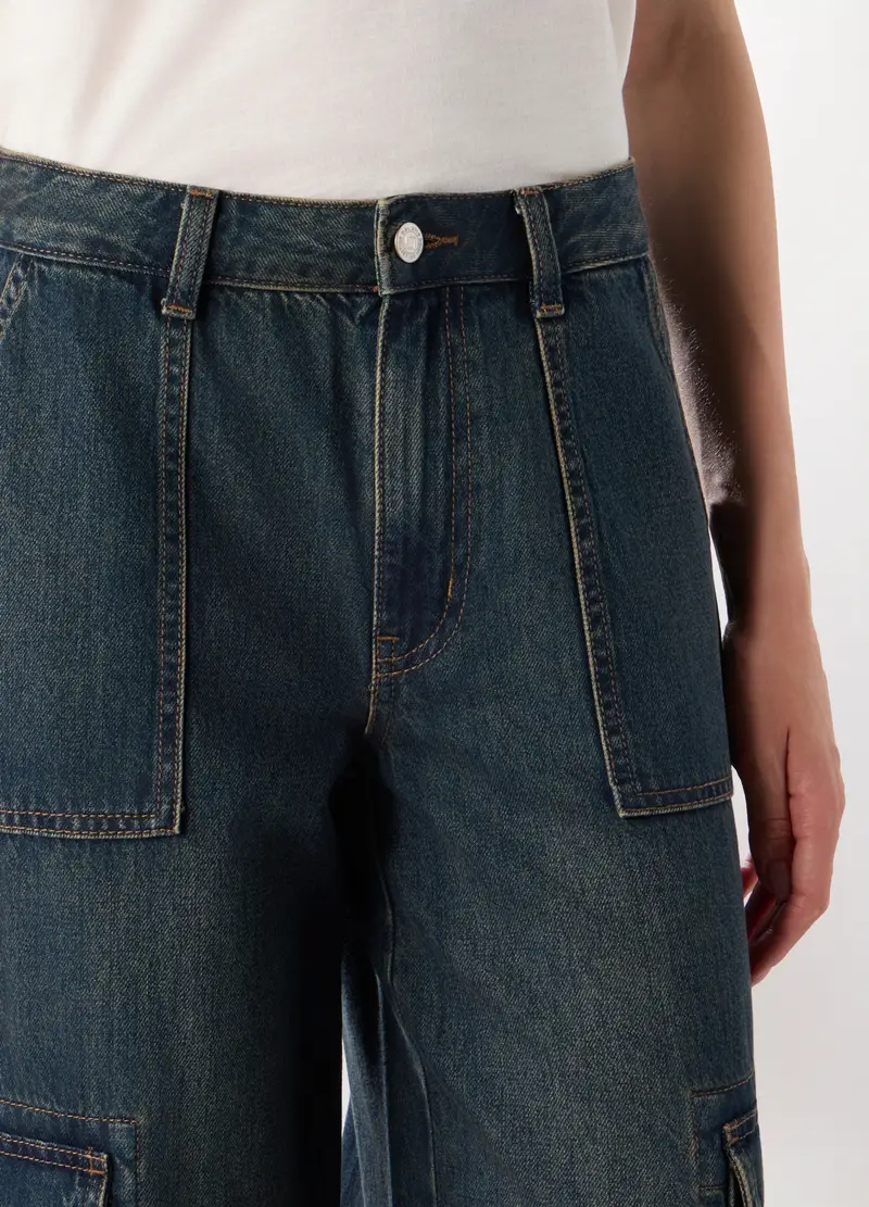 Upim Pantaloni cargo Donna Denim 4288773 miniatura 3